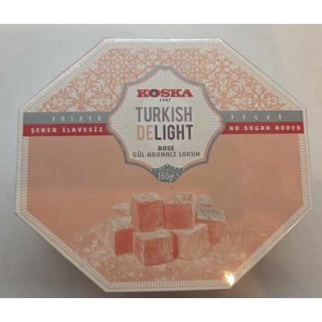 Rachatłukum o smaku różanym bez dodatku cukru (zawiera substancje słodzące:)