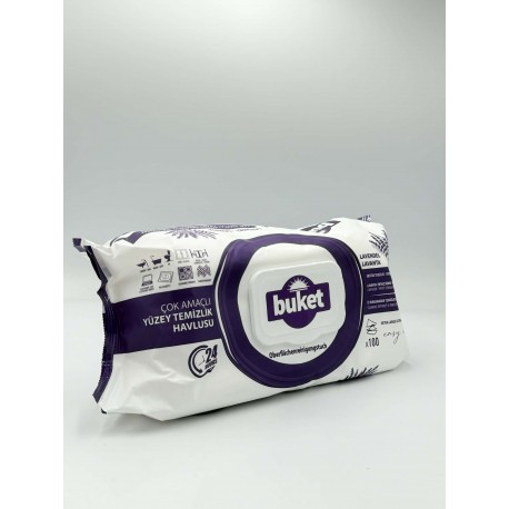 Buket chusteczki nawilżane do czysczenia o zapachu lawendy 100szt